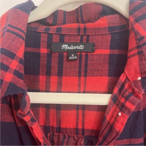 MADEWELL Central Shirt Bushwick Plaid Short Drop Sleeve Button-Down Shirt - Picture 8 of 8